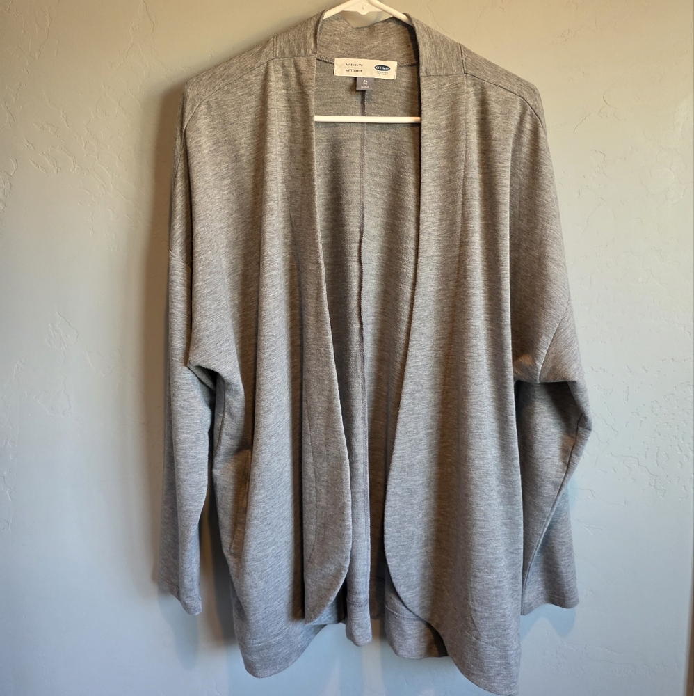 Maternity Old Navy Women's Open Lightweight Flowy Cardigan, Gray, XL